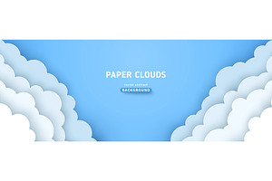 Blue Sky 3d Paperart Banner Template