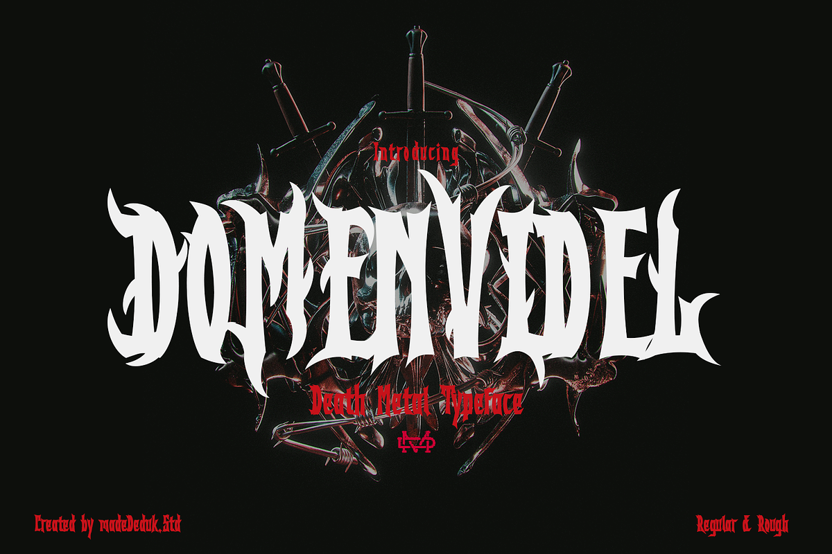 Domenvidel Blackmetal Font, a Blackletter Font by madeDeduk (Photo 1 of 10)