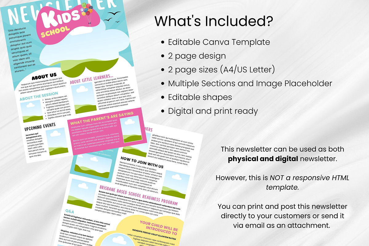 Kids Newsletter Canva Template preview 7