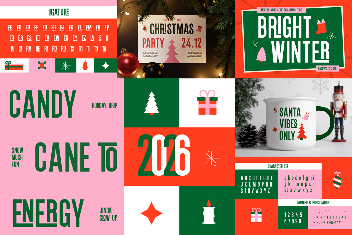 Christmas Winter Font Bundle, a Sans Serif Font by Vadovastd (Photo 5 of 9)