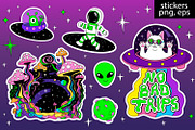 Space groovy psychedelic stickers pn, an Object Illustration by PatapovaVika (Thumbnail 1 of 3)