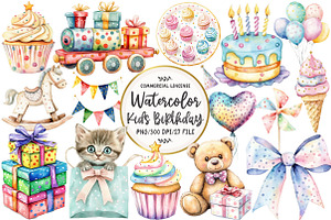 Polka Dot Kids Birthday Clipart, an Illustration by OK Design