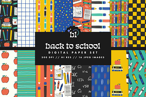 Back to School Pattern Set, a Pattern Graphic by Brandi Lea Designs