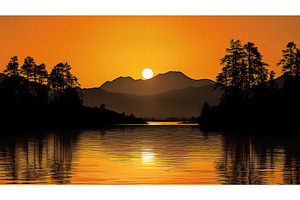 water lake silhouette ai generated, a Nature Photo by pikepicture