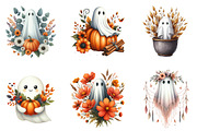 Halloween Fall Flowers Ghost Bundle, an Illustration by DreamArtGraphic (Thumbnail 2 of 5)