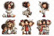Whimsical Easter Girl Clipart, an Illustration by Black Bird Studio (Thumbnail 6 of 6)