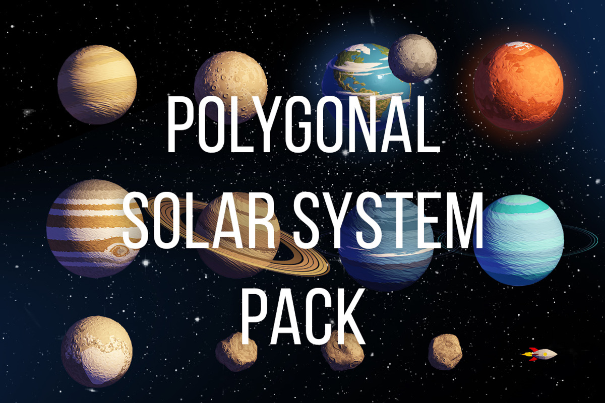Polygonal style Solar System, an Object Graphic by Toocha design (Photo 1 of 5)
