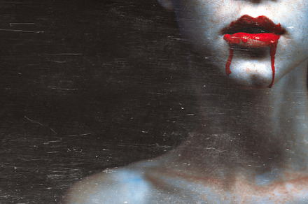 Zombie vampire woman with bloody lip featuring blood, bloody, and concept