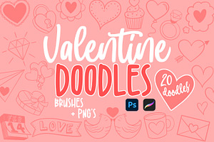 Valentine Doodles | Brushes and PNGs