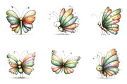 Whimsical Spring Butterfly Clipart, an Illustration by CreationArt (Thumbnail 6 of 7)