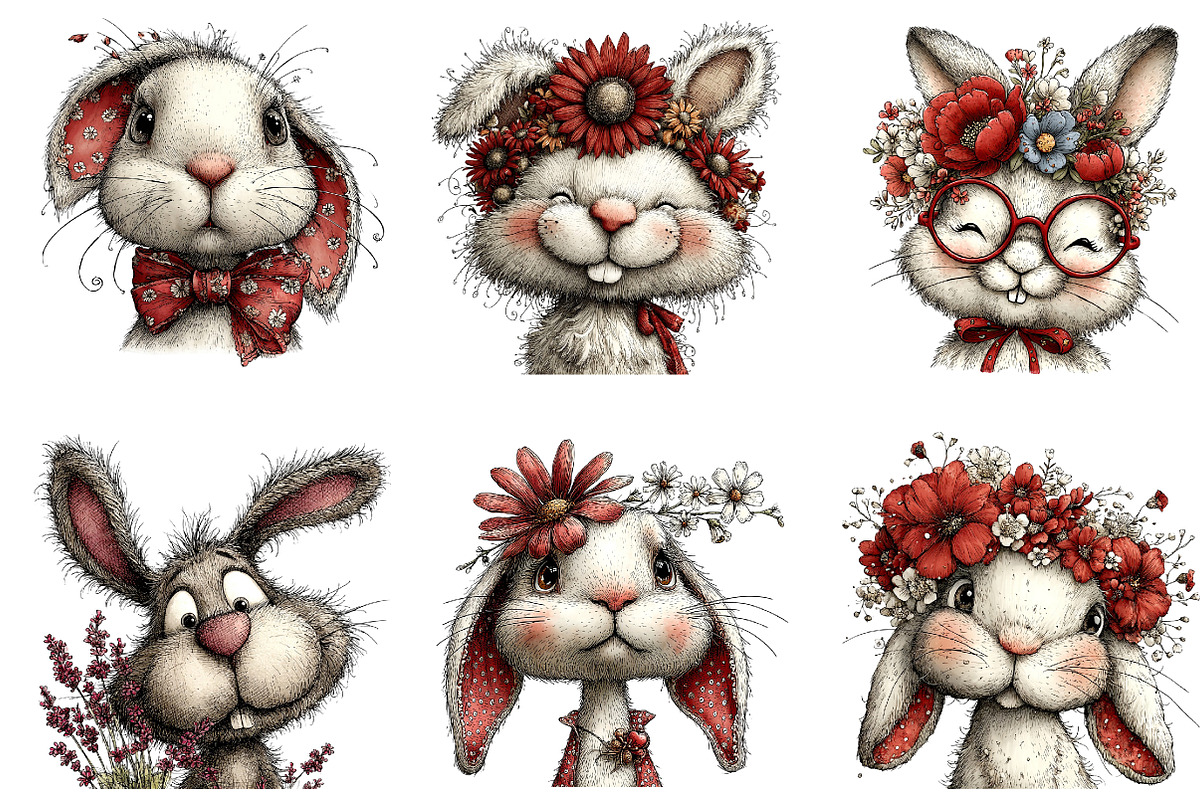 Bunny Faces Easter Bundle, an Illustration by CreationArt (Photo 4 of 5)