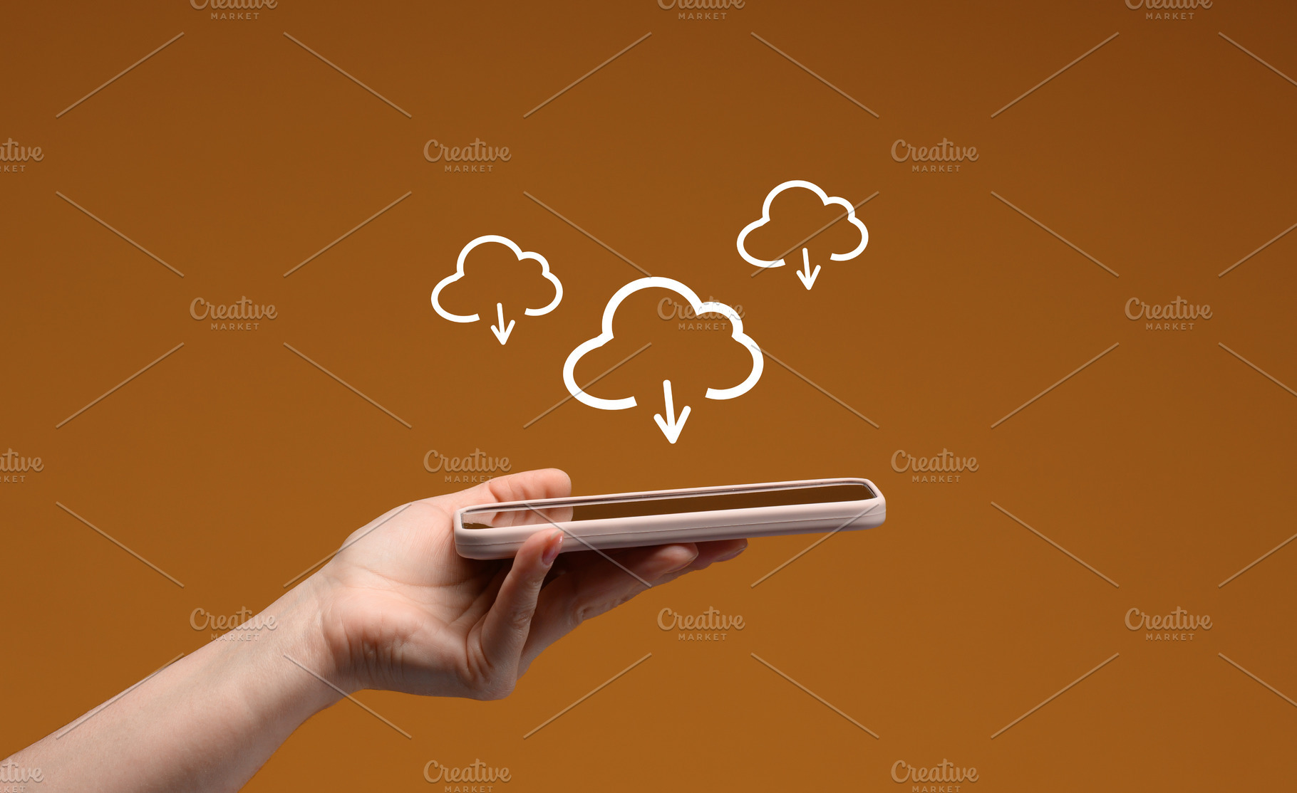 Visualization of the data loading process, a hand holding a smar, a Technology Photo by ndanko