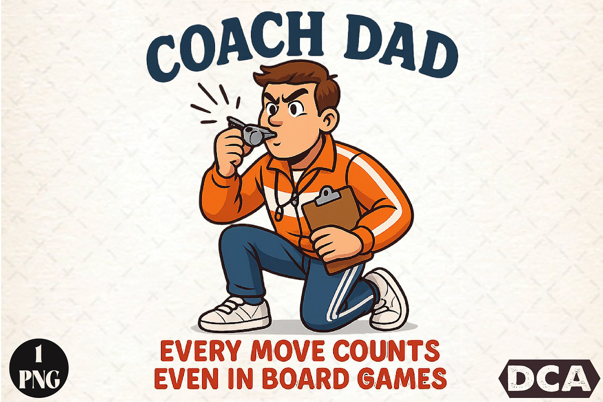 Coach Dad Funny Fathers Day Sublimat, an Illustration by DreamCafeArt (Photo 1 of 7)