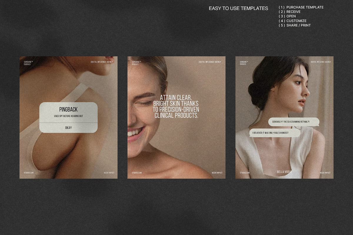 Skincare Feed Templates in Canva preview 3