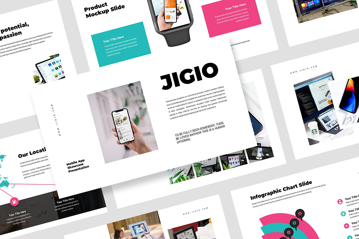 Jigio : App Showcase Powerpoint, a Presentation Template by Punkl Camp (Photo 1 of 9)