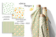 Watercolor Mango Seamless Pattern, a Pattern Graphic by Oksana Dovhopol Art (Thumbnail 1 of 11)