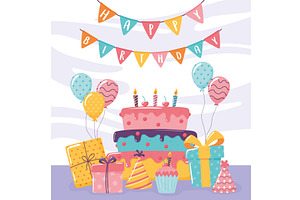 happy birthday party, an Illustration by studiogstock