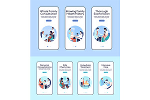 Hospital treatment app pages, a Templates & Theme by IMG visuals characters