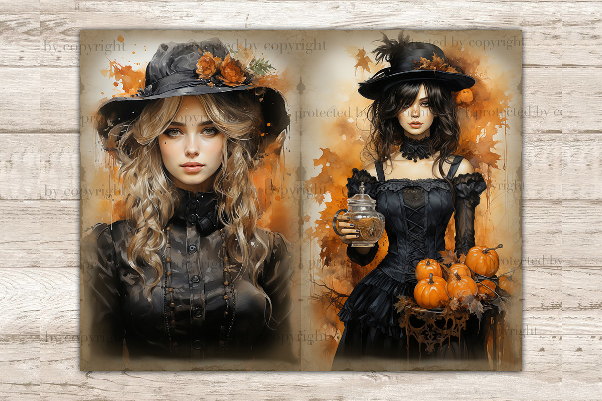 Victorian Autumn Junk Journal Pages, a Person Illustration by GlamArtZhanna (Photo 8 of 9)