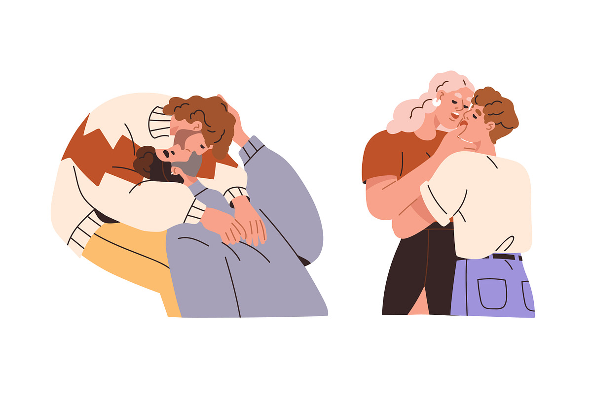 Love couples kiss with passion set, a Person Illustration by Good Studio (Photo 14 of 19)