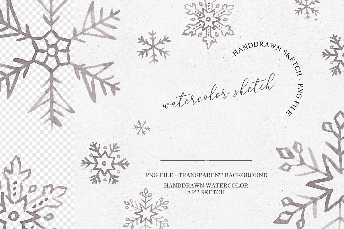 SNOWFLAKES WATERCOLOR PNG + VECTOR, an Illustration by KruthDesign (Photo 4 of 10)