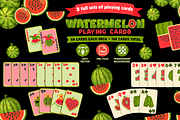2 full sets Watermelon Playing Cards, an Object Graphic by BabySofja (Thumbnail 1 of 5)