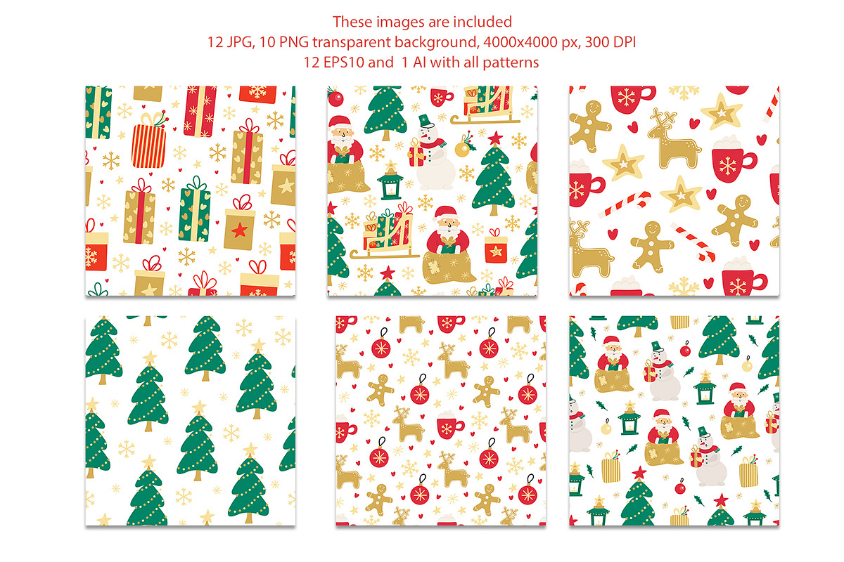 Merry Christmas Vector Collection, a Decorative Illustration by Anna Druzhkova (Photo 4 of 10)