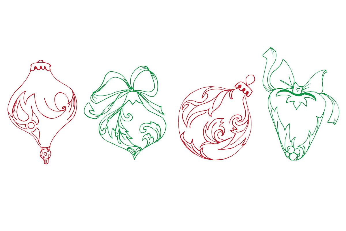 Hand Drawn Christmas Ornaments, an Illustration by Haute Papier (Photo 2 of 2)