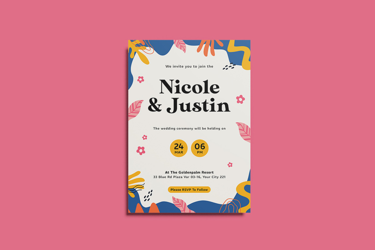 Abstract Wedding Invitation Template, an Invitation Template by iDoodle Studio (Photo 4 of 4)