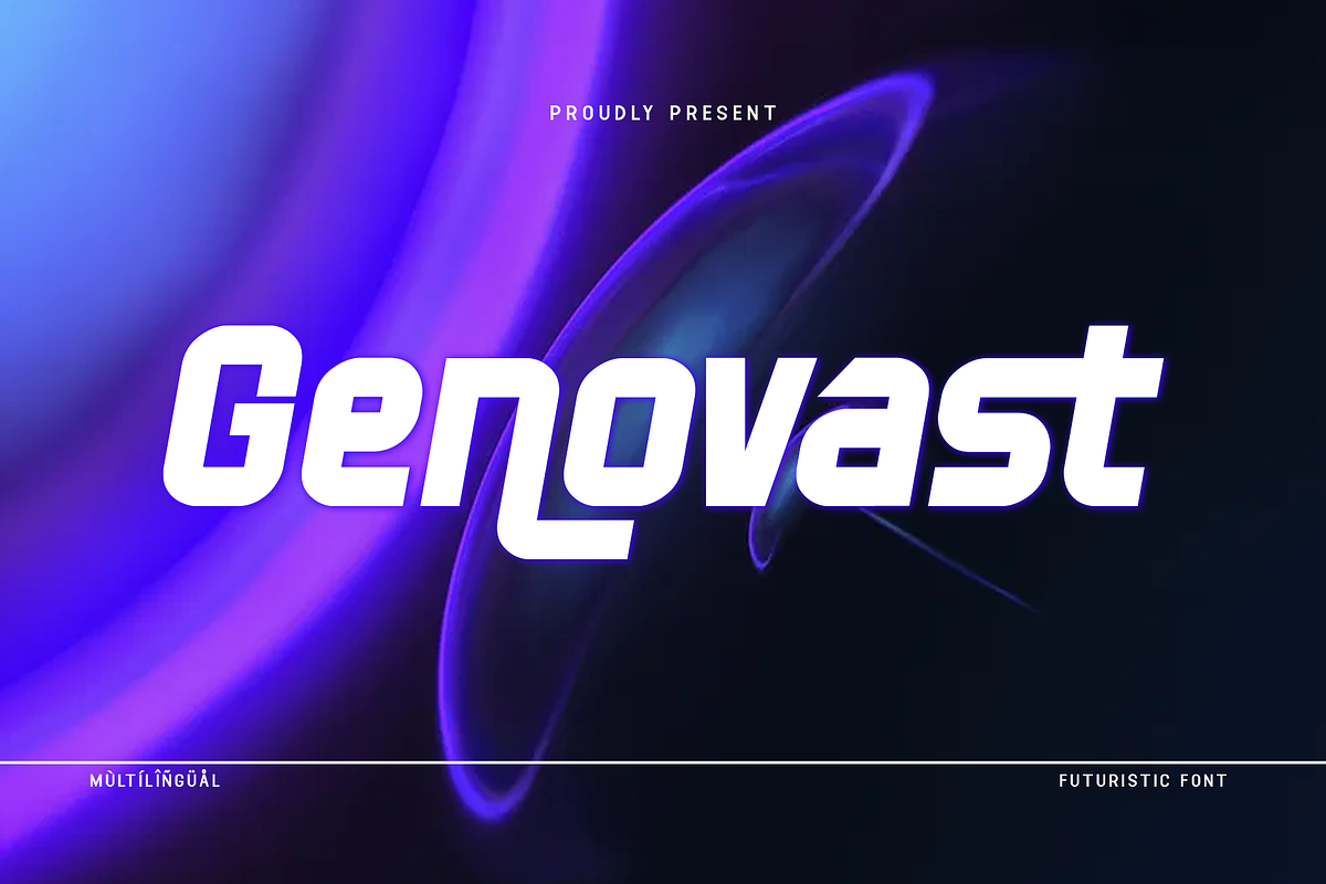 Genovast - Futuristic Font, a Sans Serif Font by overlaytemplates (Photo 1 of 5)
