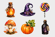 Watercolor Halloween Clipart, a Seasonal Illustration by Design Market (Thumbnail 3 of 3)
