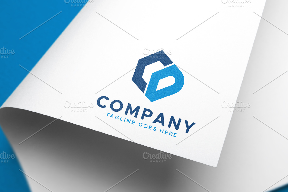 CD letter minimal logo design template