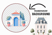 French Chateau Watercolor Clipart, an Illustration by Libby Wishes (Thumbnail 7 of 7)