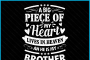 Heart In Heaven Brother Memorial SVG, an Object Graphic by Creativeusart (Thumbnail 2 of 4)