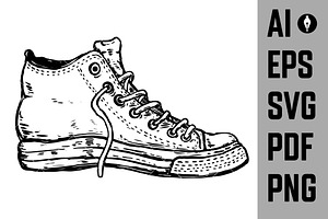 sneaker shoe illustration, an Object Graphic by Vectorhight