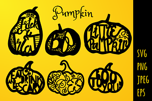 Pumpkin quote Paper Cut template SVG