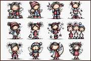 Whimsical Christmas Angel Clipart, an Illustration by Sublimation Artist (Thumbnail 3 of 6)