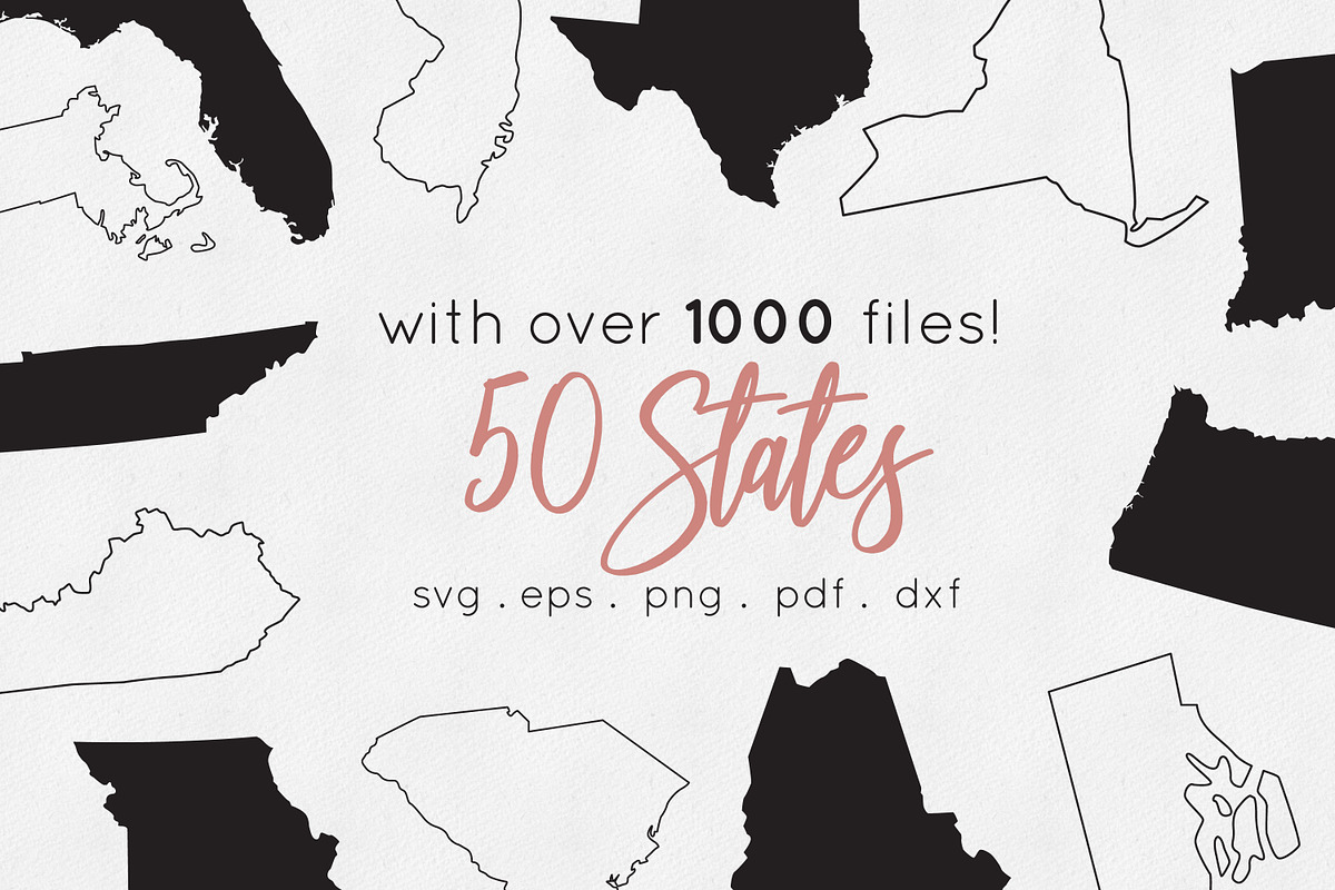 50 States of America svg eps png pdf, an Illustration by Peachycottoncandy (Photo 1 of 4)
