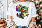 Watercolor Mardi Gras Crocodile Clip, an Illustration by Sublimation Artist (Thumbnail 6 of 6)