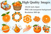 Watercolor Oranges Clipart, an Illustration by Craft Nest (Thumbnail 2 of 6)