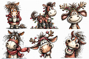 Funny Christmas Horses Clipart, an Illustration by Libby Wishes (Thumbnail 6 of 7)
