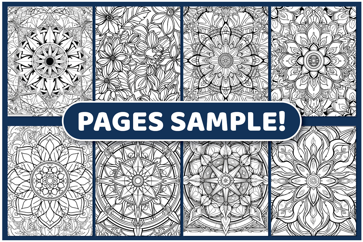 150 Mandala Pattern Coloring Pages, an Illustration by BrightMart (Photo 3 of 3)