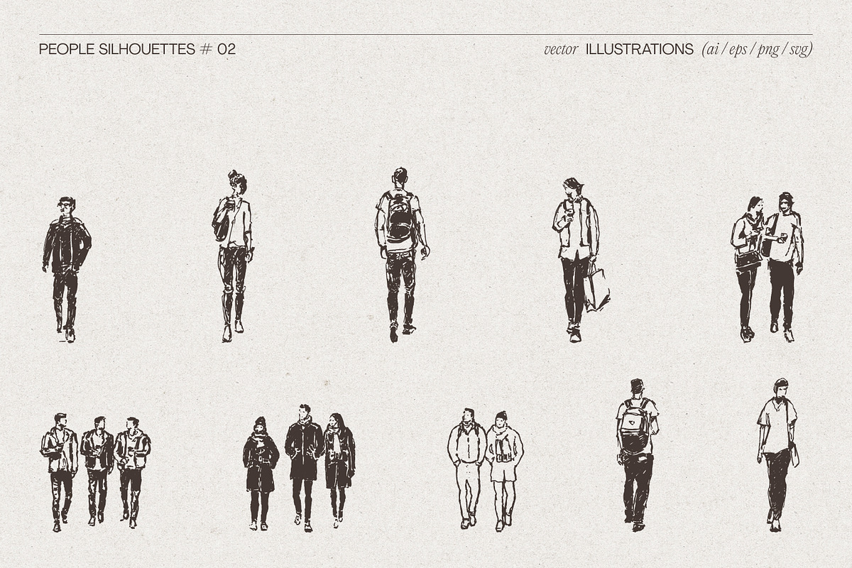 Urban People Silhouette Illustration, a Person Illustration by TheMountBirdStudio (Photo 4 of 9)