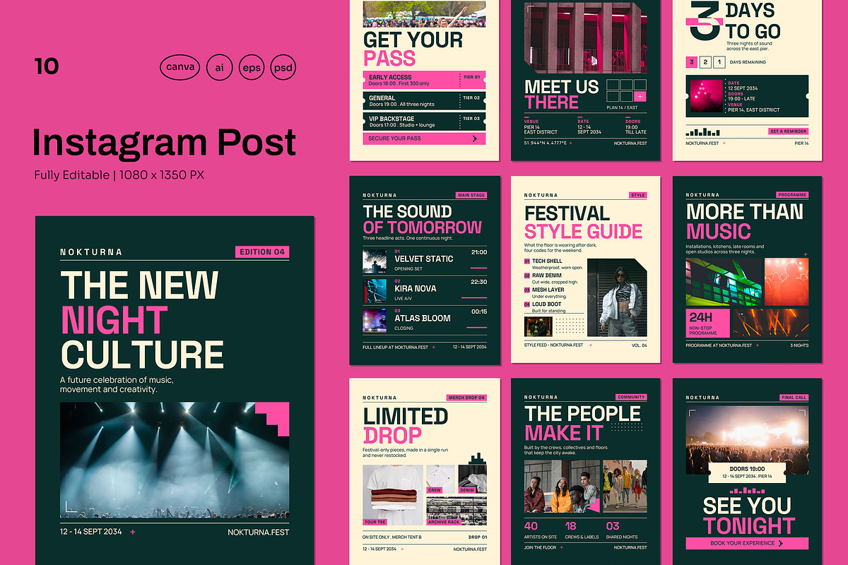 Music Festival Social Media, a Social Media Template by Pitchlook.Studio (Photo 1 of 3)