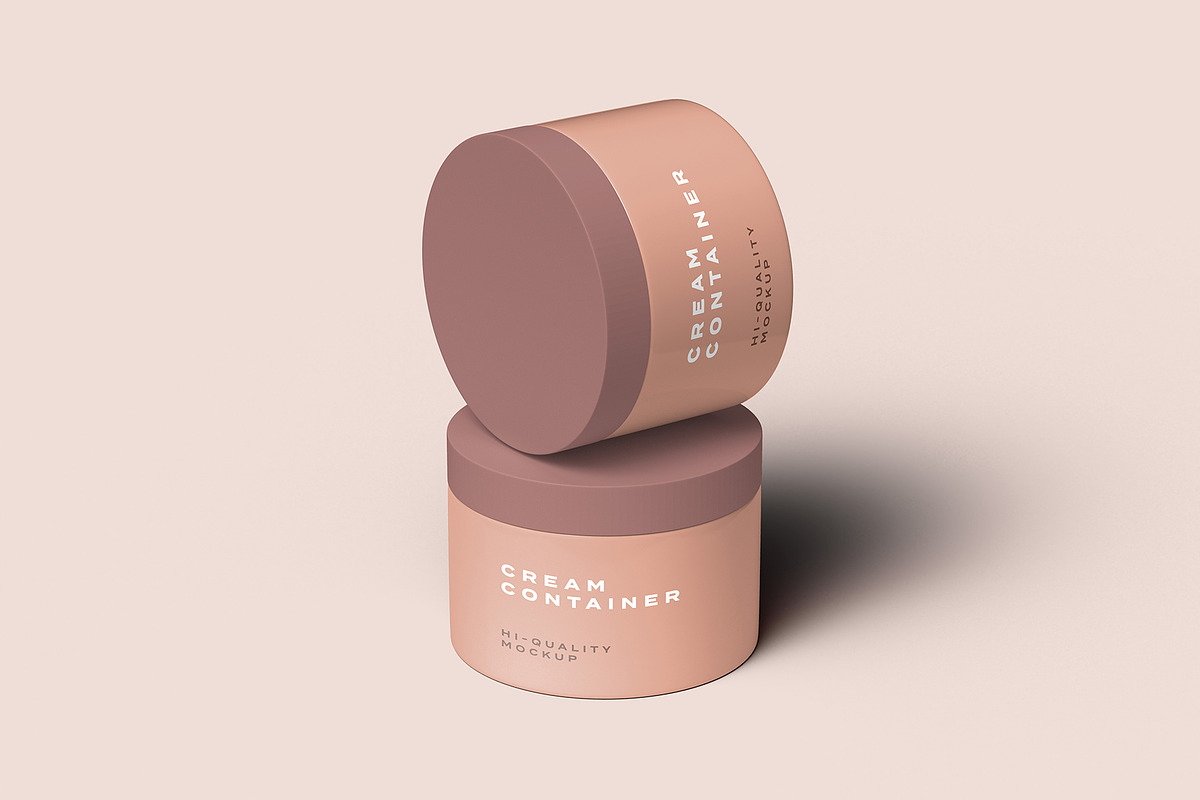 Cosmetic Product Container Mockups, a Mockup by Graphicsfuel