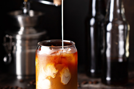 Cold brew iced coffee in glass bottl featuring cold, brew, and iced, a Food & Drink Photo by farwasser