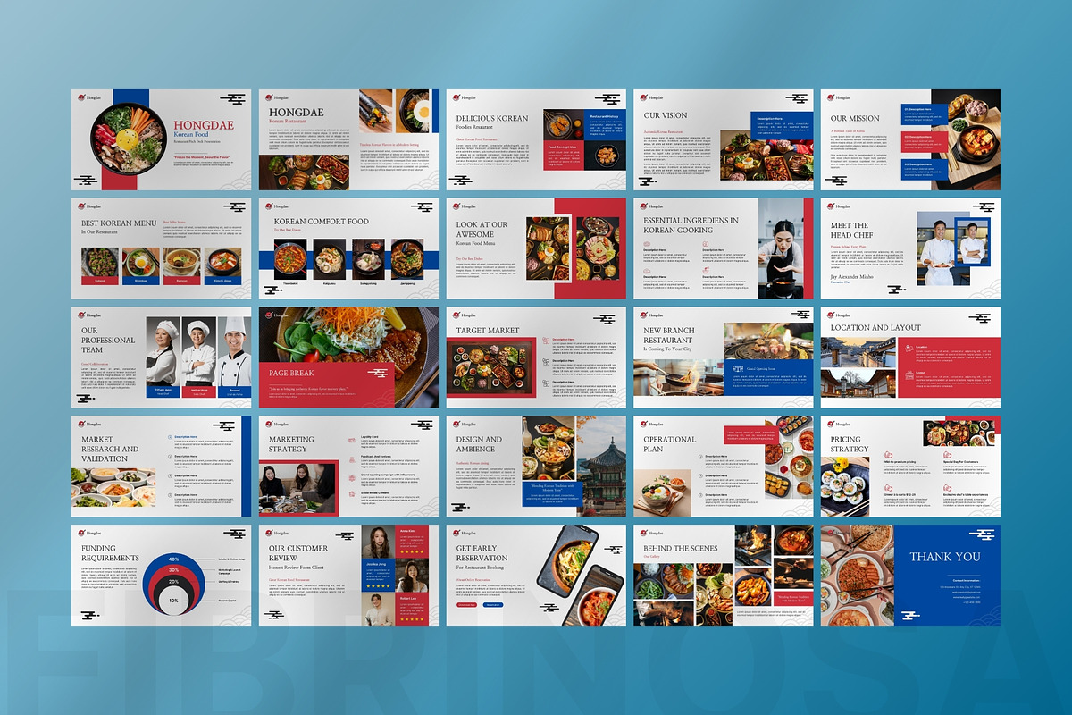 Korean Restaurant Pitch Deck Keynote preview 3