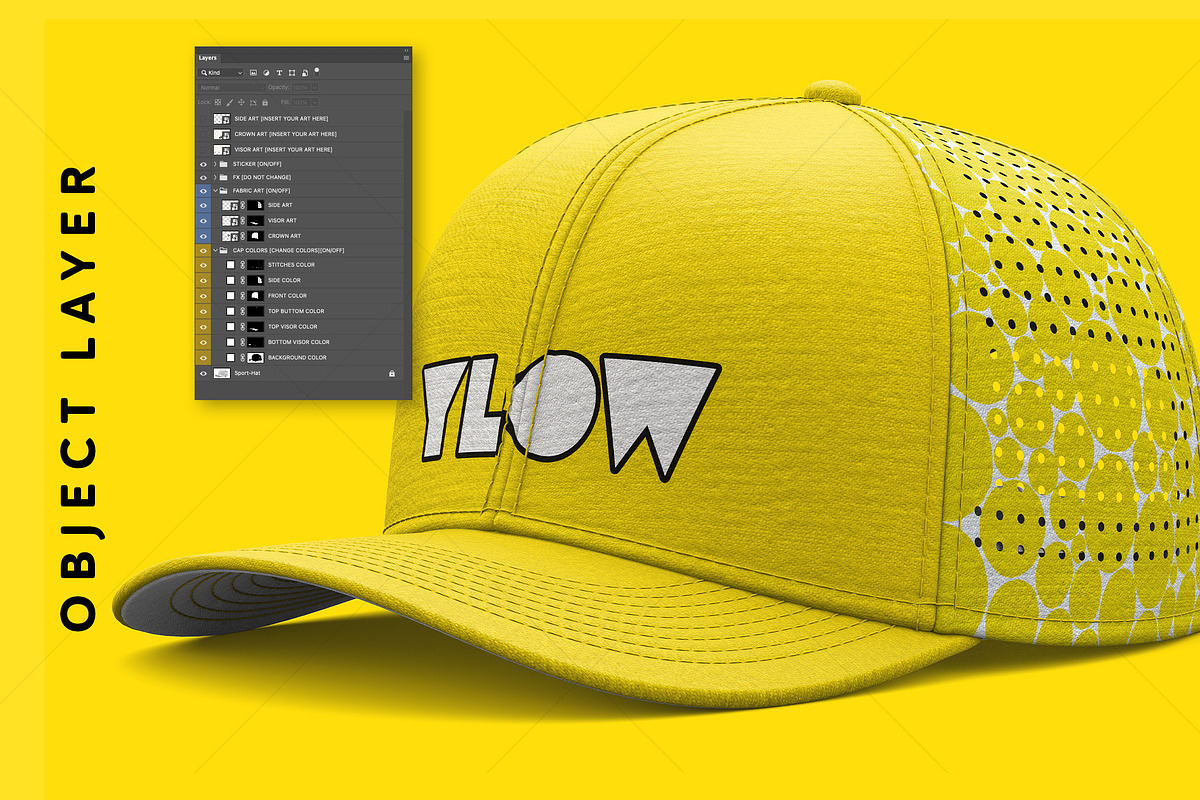 6-Panel Sports Cap Mockup PSD, a Hat Mockup by LESZ Design (Photo 2 of 4)