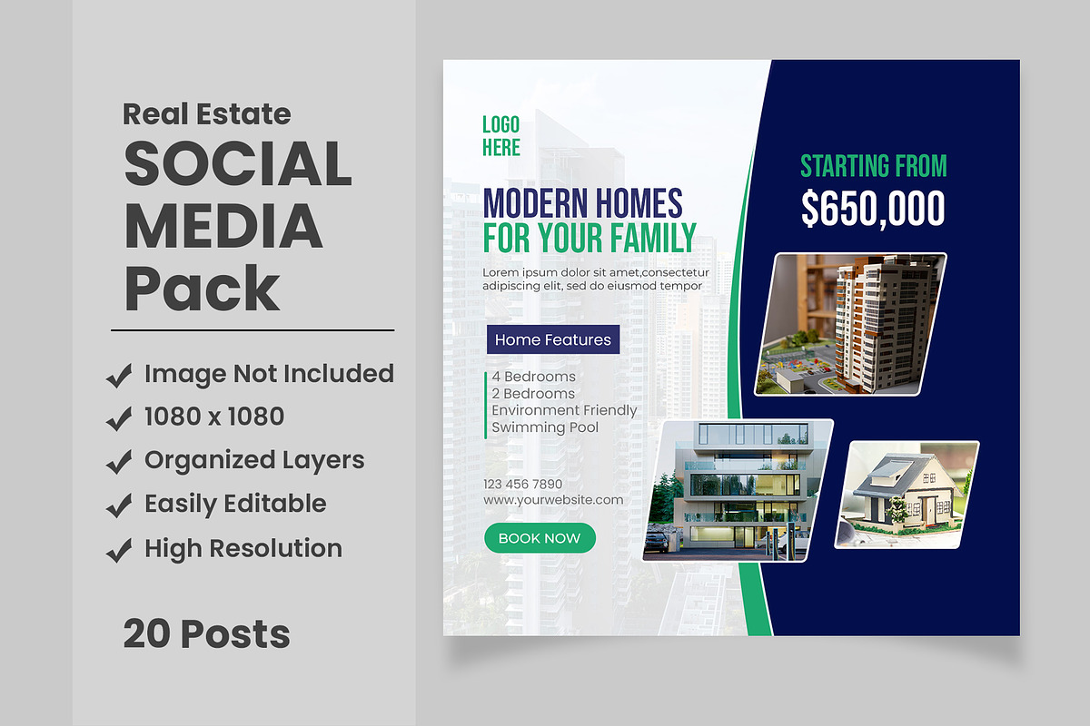 Real Estate Templates Social Media, a Social Media Template by designsprout (Photo 2 of 2)