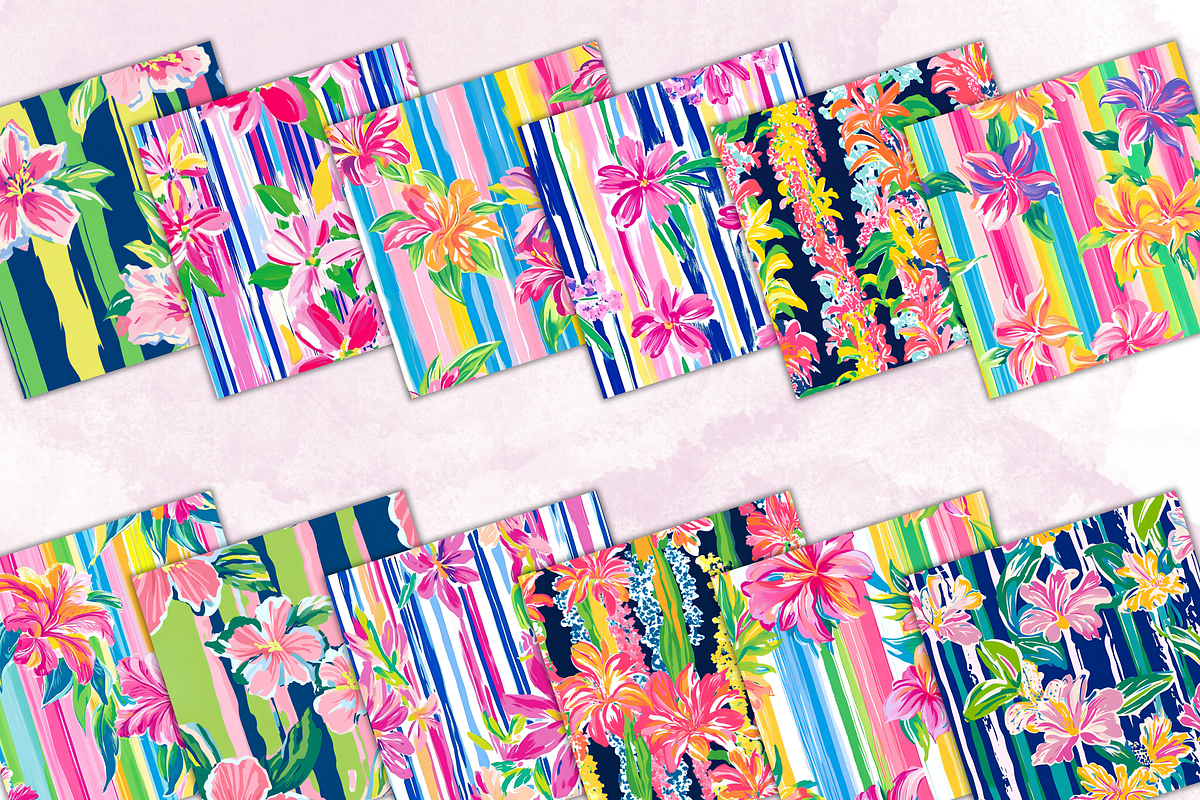 Vertical Flower Seamless, a Pattern Graphic by Paper & Pattern Studio (Photo 2 of 9)